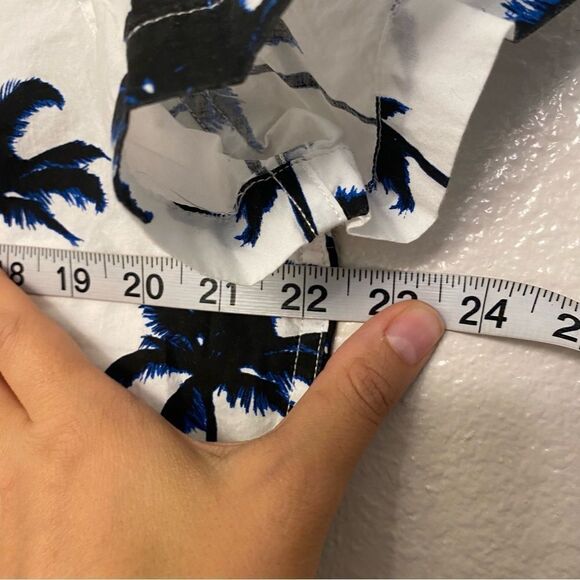 Kenneth Cole reaction palm tree button up short sleeve shirt Hawaiian tropical M - Picture 6 of 9